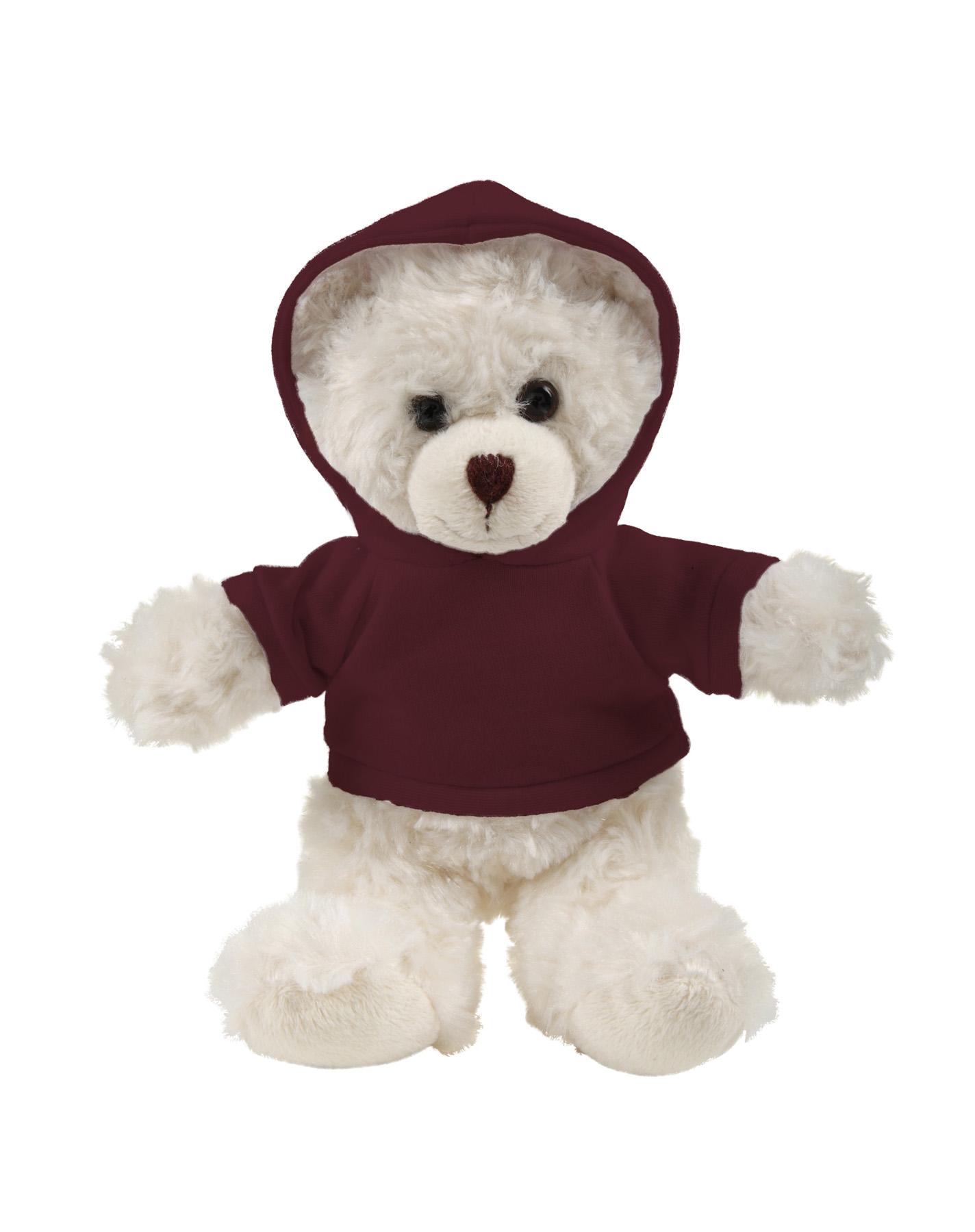 soft plush  Cream Curly Sitting Bear with hoodie 15