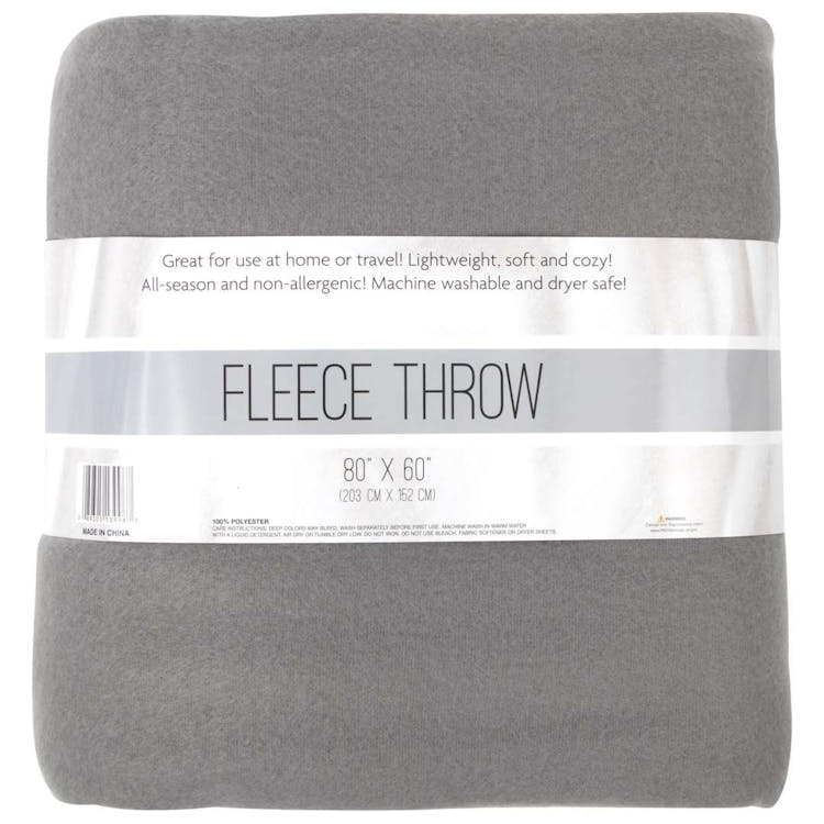 Twin Fleece Blankets Gray - 80" x 60" 2