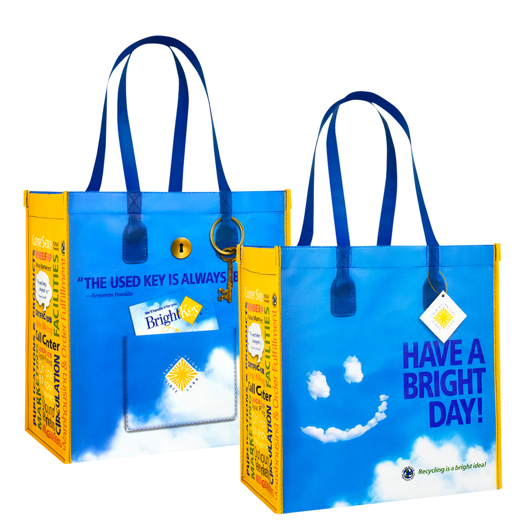 Custom Full-Color Printed 145g Laminated RPET (recycled from plastic bottles)Tote Bag 12"x13"x8" 1