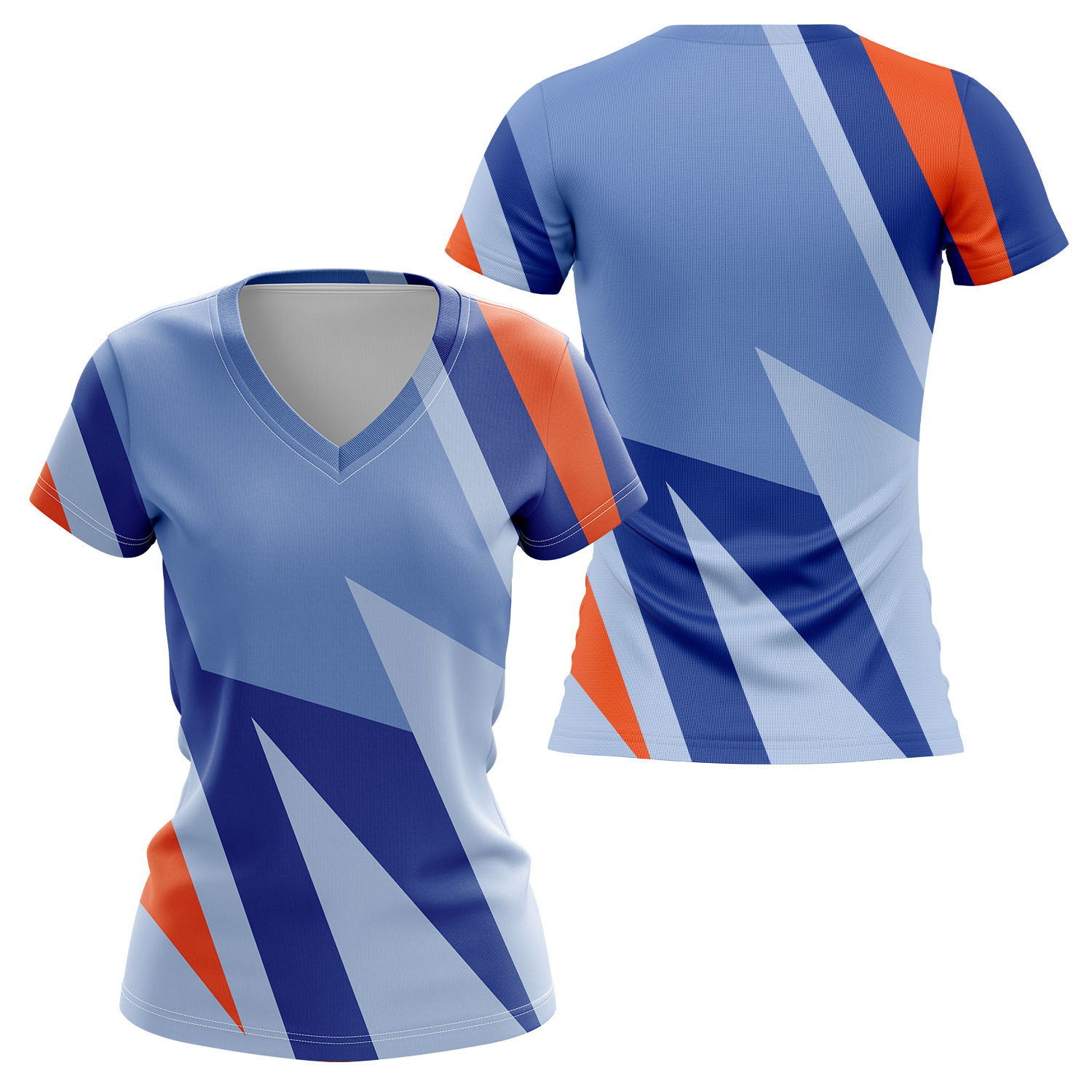 Women 150 GSM Flashed V Fabric Performance Sublimation V-Neck Short Sleeve T-shirt 4