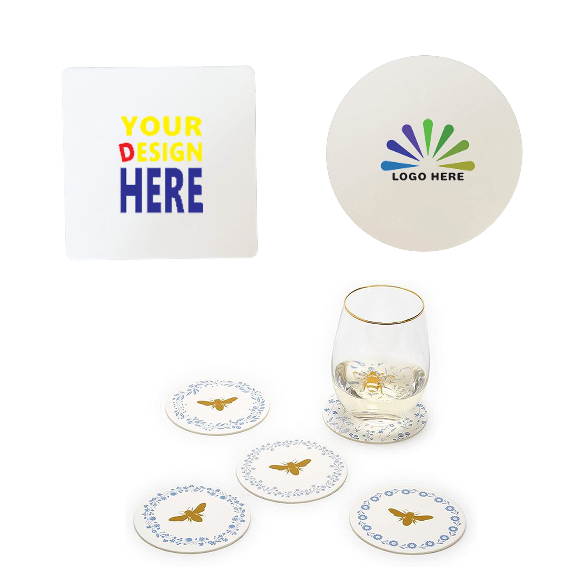 Double-Sided Full-Color Printed Paper Absorbent Coasters 2