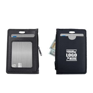 PU Leather Card Case With Zipper Pocket And Dual Card Slots 17