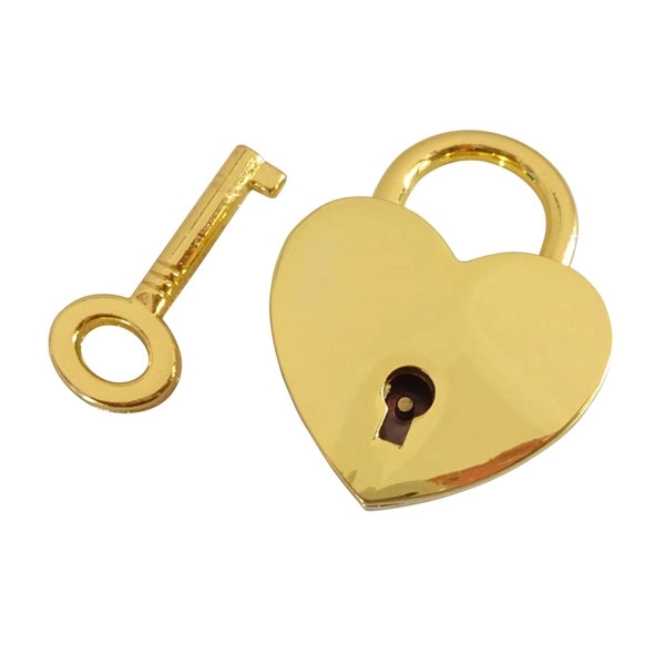 Heart Shape Nickel Metal Pad Lock And Key 5