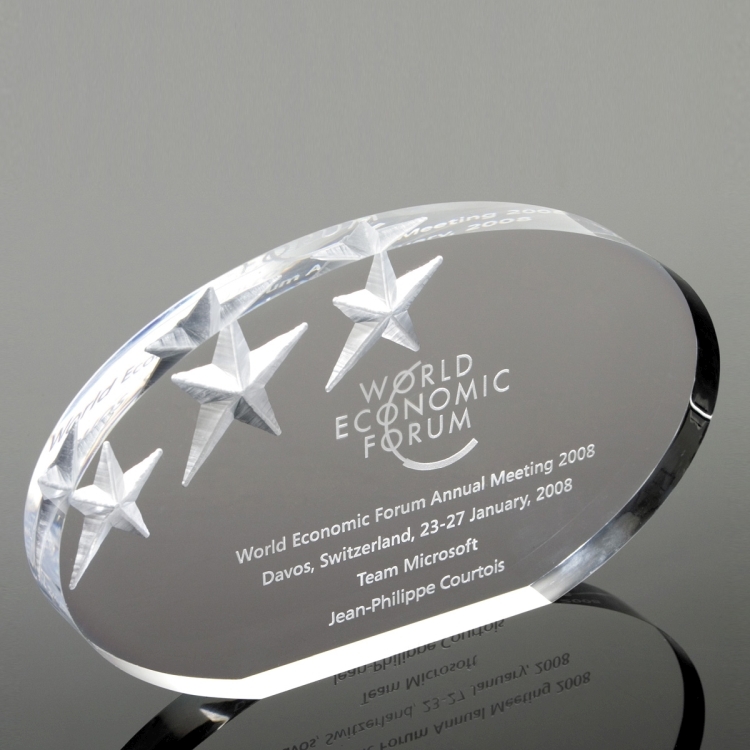 Oval Deep Etch Award - Screen Printed 4