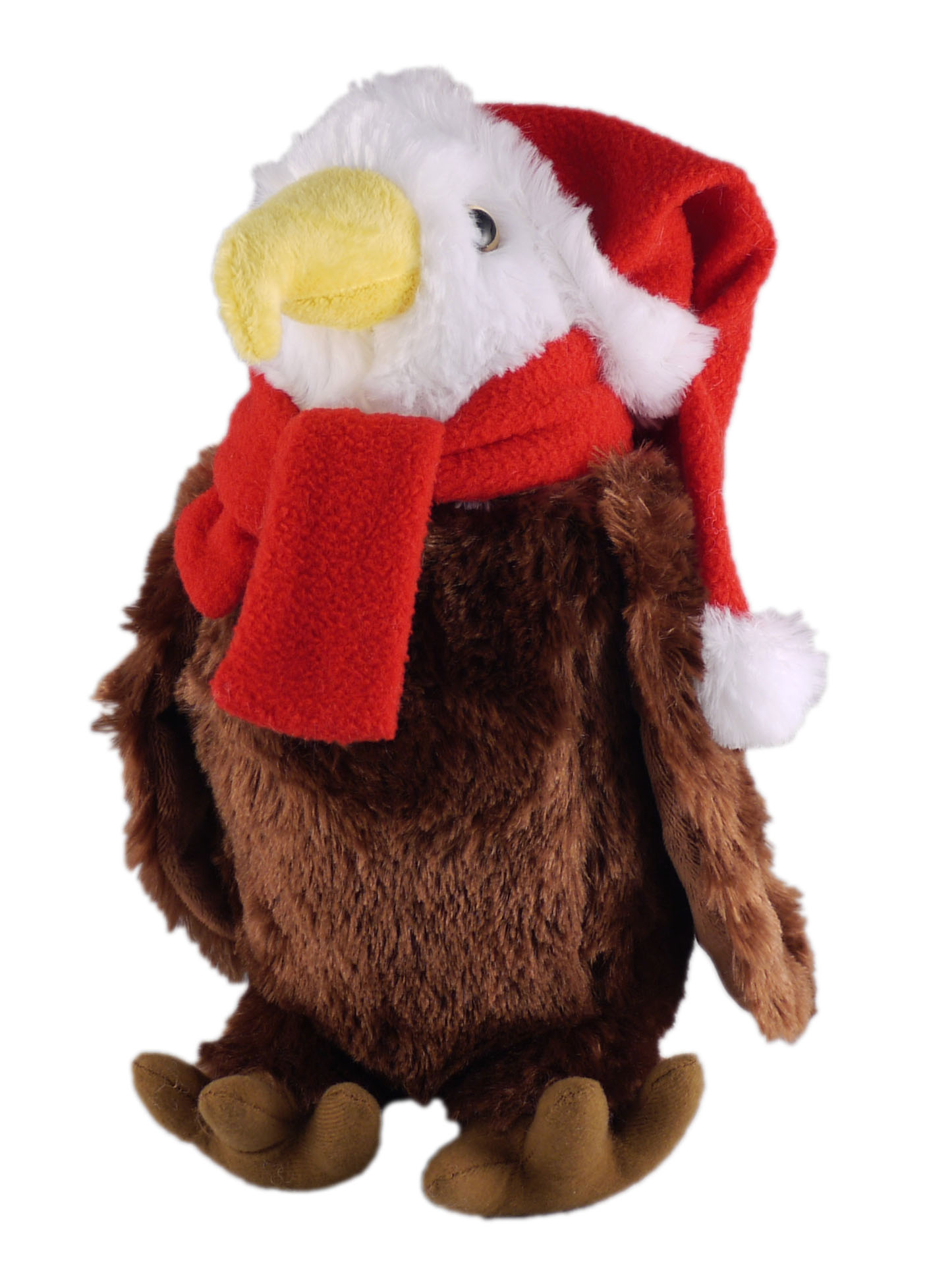 Soft Plush Stuffed Eagle with Christmas Hat and Scarf 3