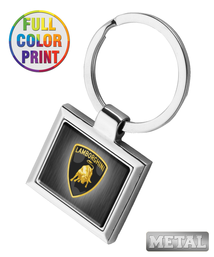 Square Shaped Metal Keychain -Full Color Dome 1