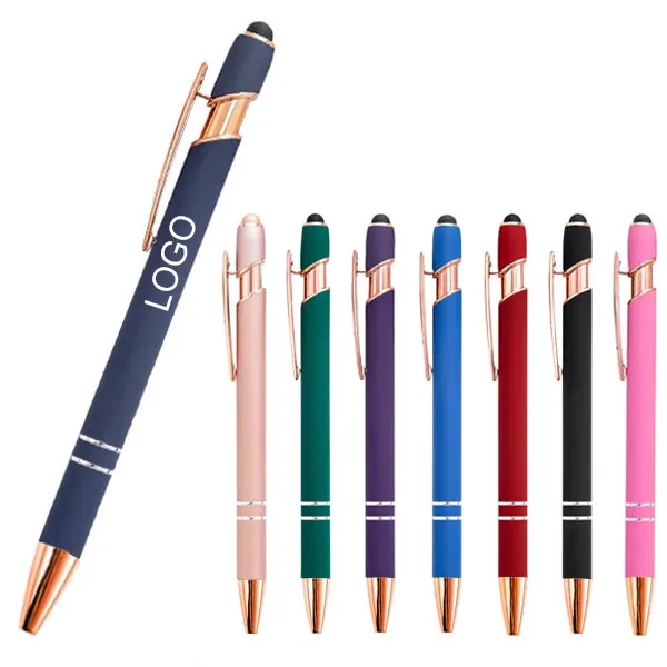 Ellipse Softy Rose Gold Metallic Pen w/ Stylus 6
