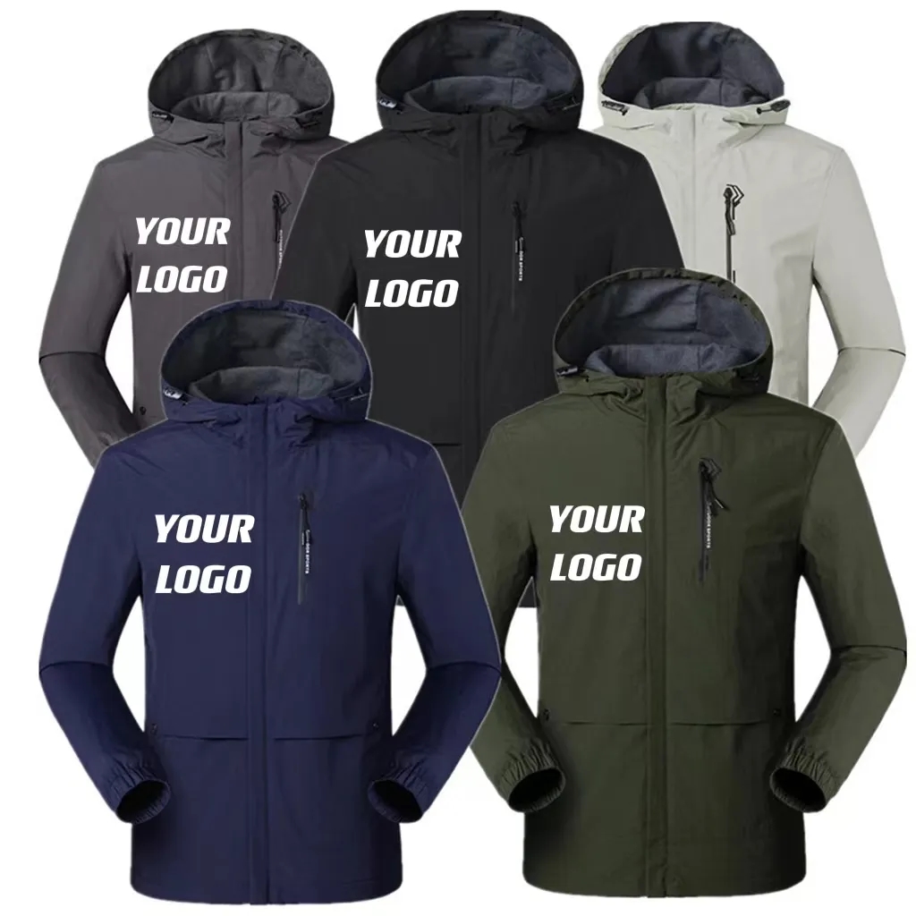 Custom Windproof Winter Coat Outdoor Hooded Rain Jackets 3