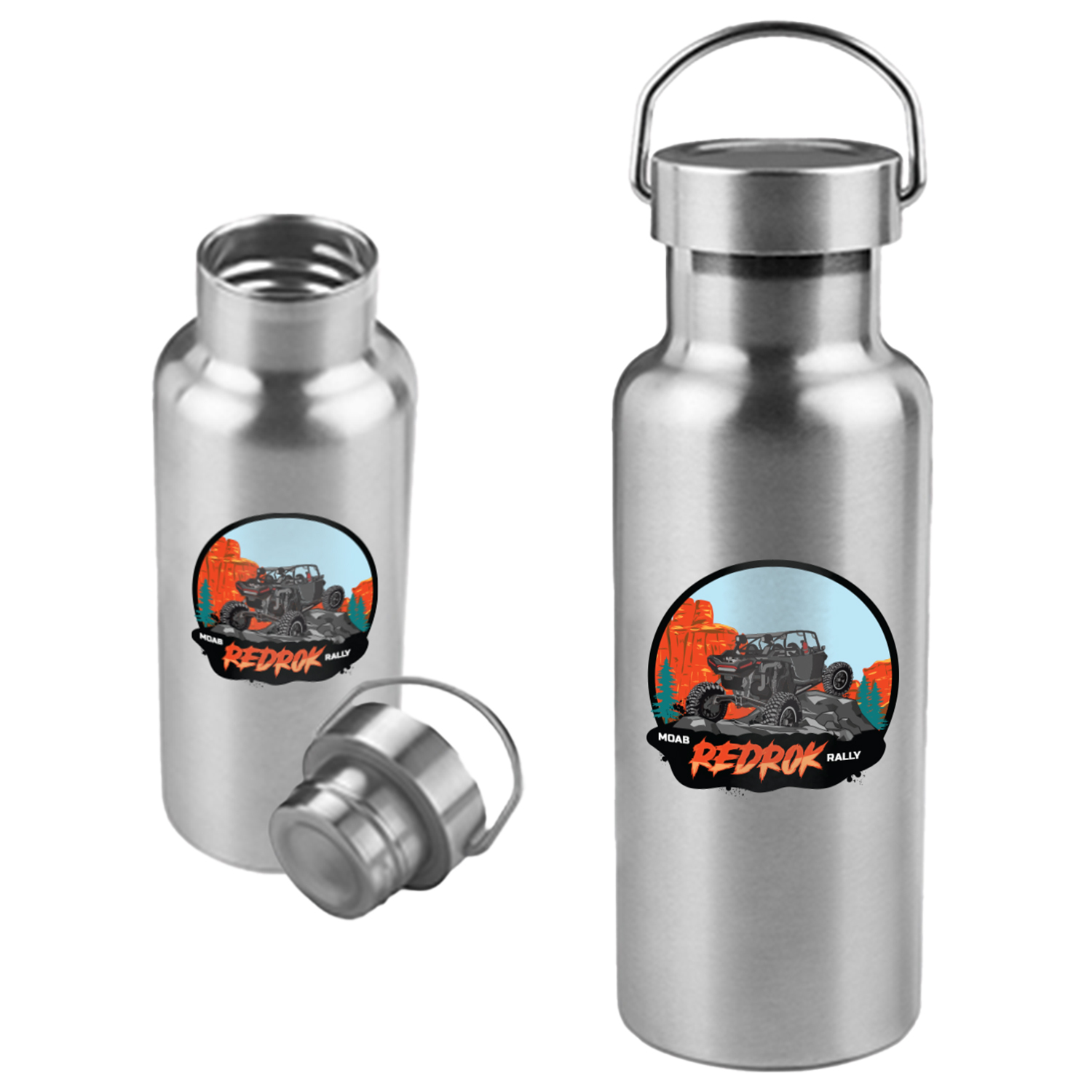 17 oz. BPA free Stainless Steel Canteen Sports Water Bottles, custom water bottle with logo imprint 3