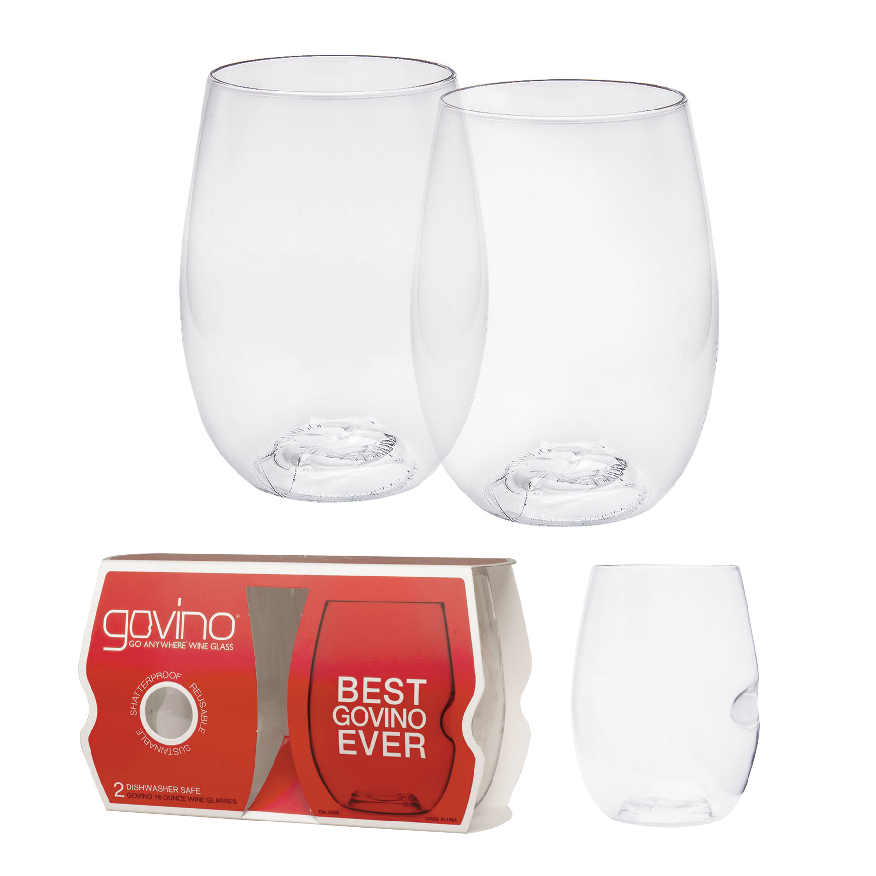 Dishwasher Safe Govino® 16oz Wine Glass 2 Pack 5