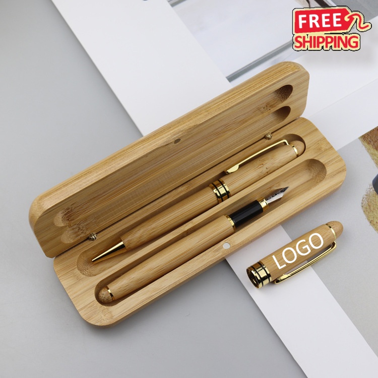 Bamboo Pen Gift Set with Wooden Case 4