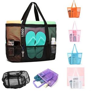 Large Foldable Mesh Beach Swimming Tote Bag 7