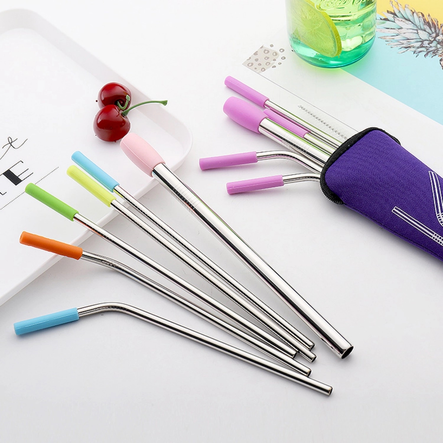 Metal Straws with Silicone Tips 5