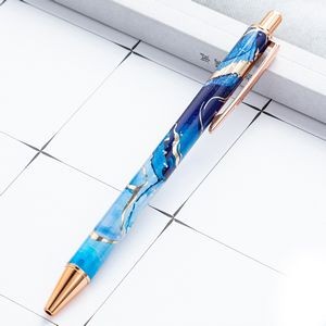 Gold Stamped Marble Pattern Metal Click Pen 5
