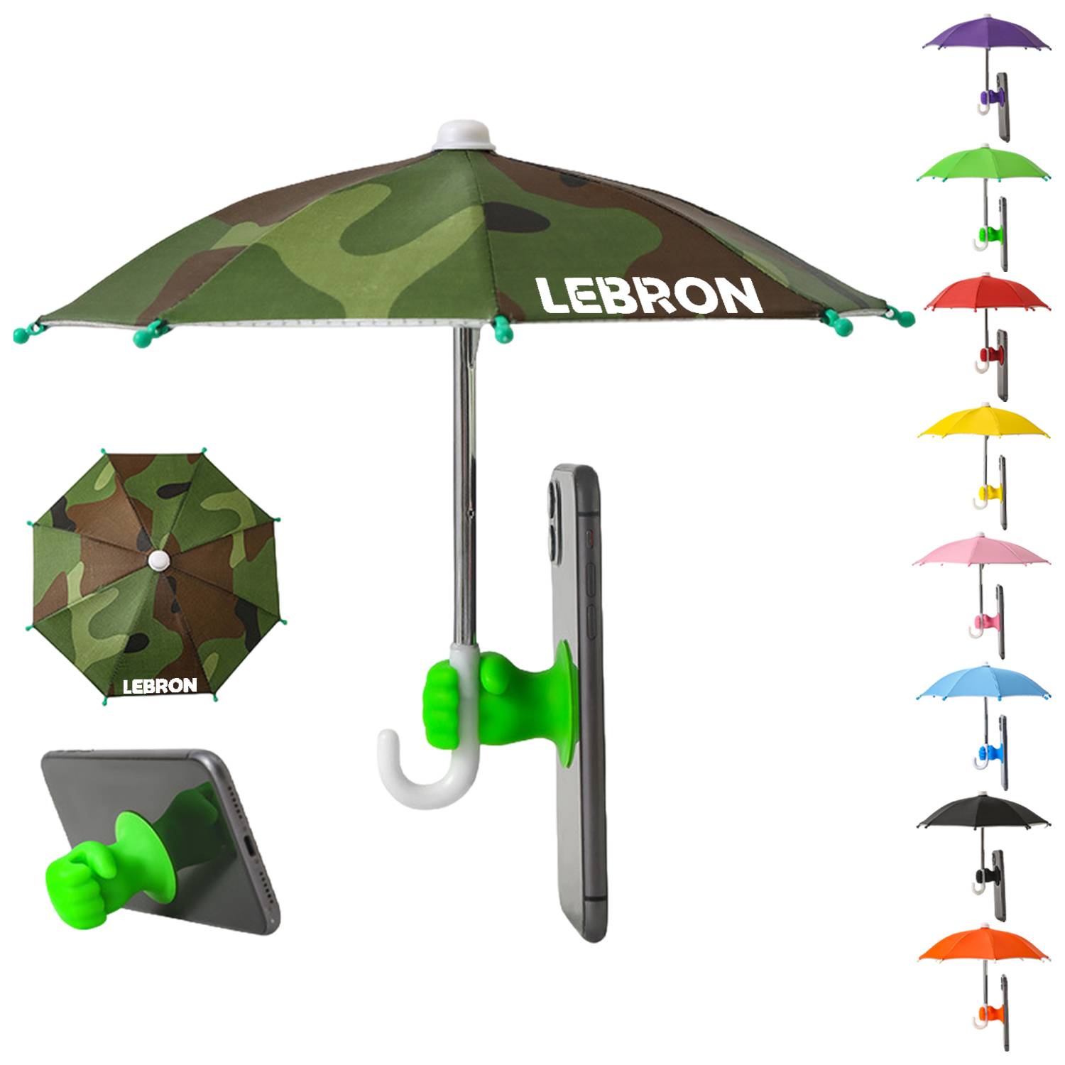 Mini Waterproof Phone Umbrella w/ Fist Grip Stand 2