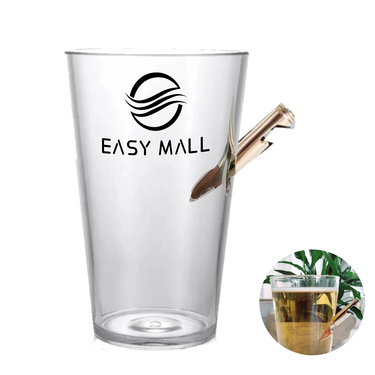 17Oz Embedded Copper Bullet Cup With Bottle Opener 1