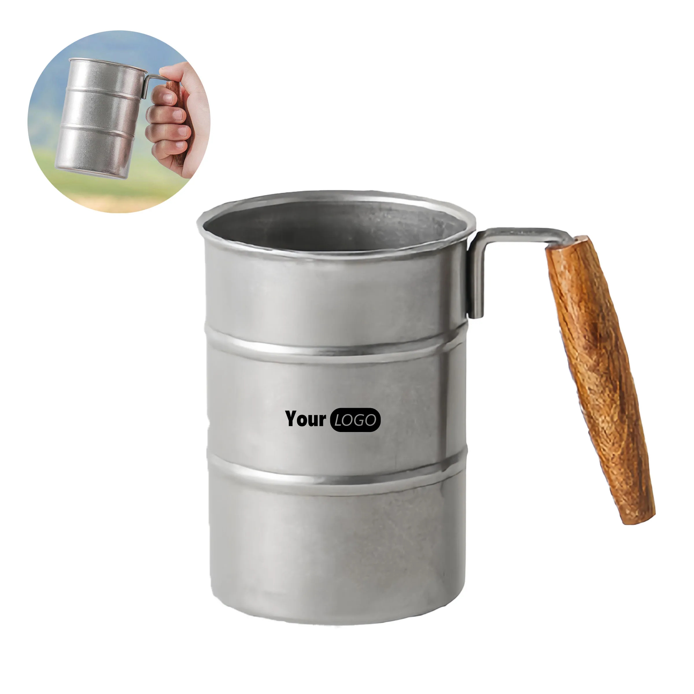 Stainless Steel Vintage Large Capacity Beer Mug With Lid 4