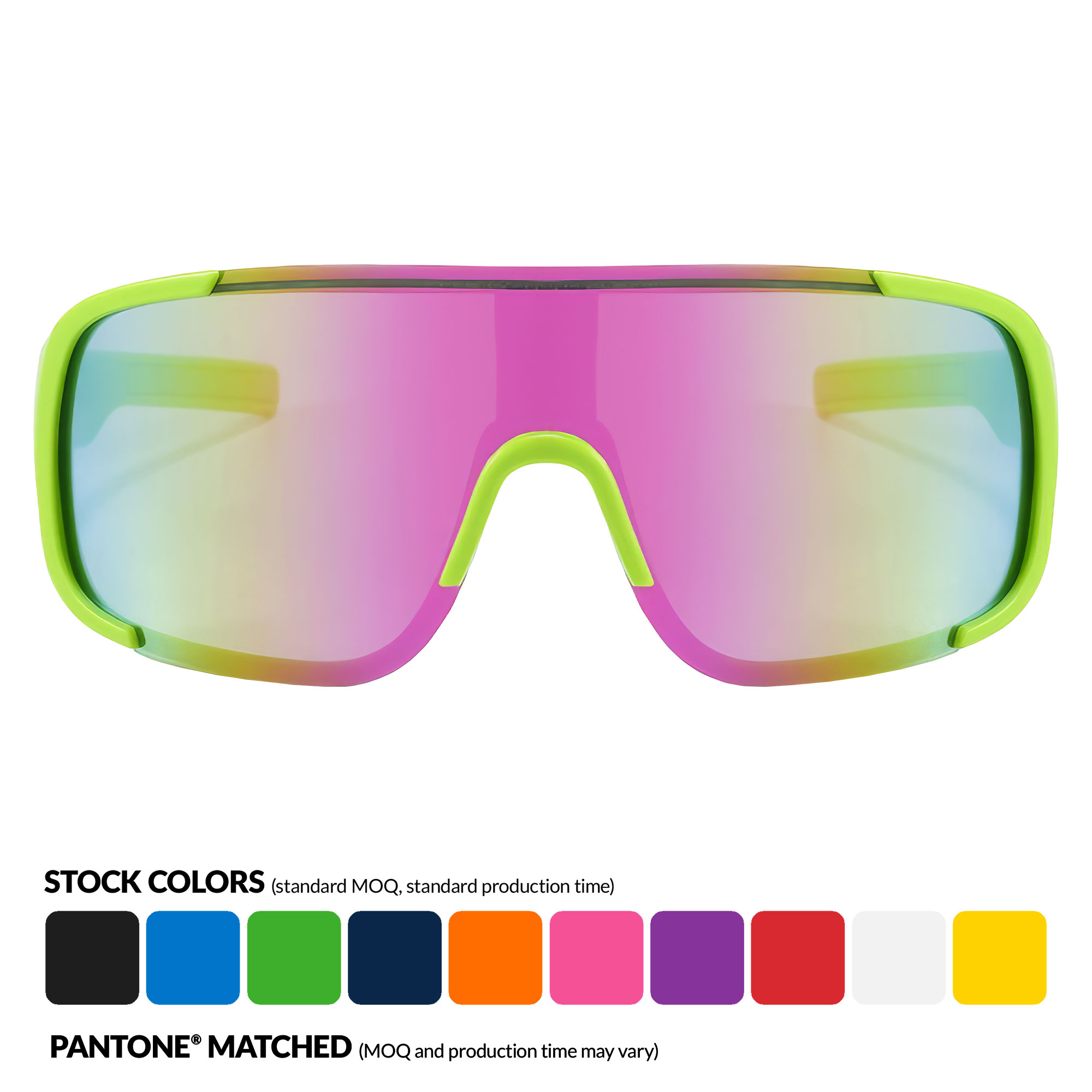 Sport Viper Mirror Sunglasses w/ 1 Color Temple Imprint 8