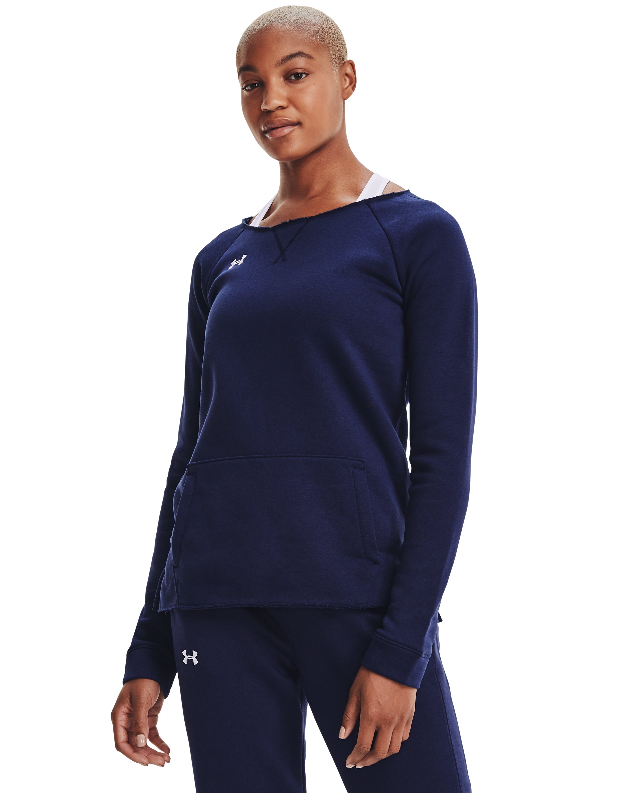 Women's UA Hustle Fleece Crew  7
