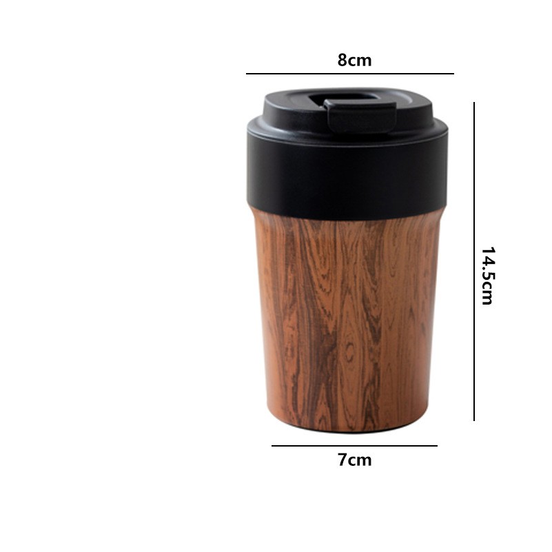 12OZ Wood Grain Stainless Steel Insulated Travel Mug 3