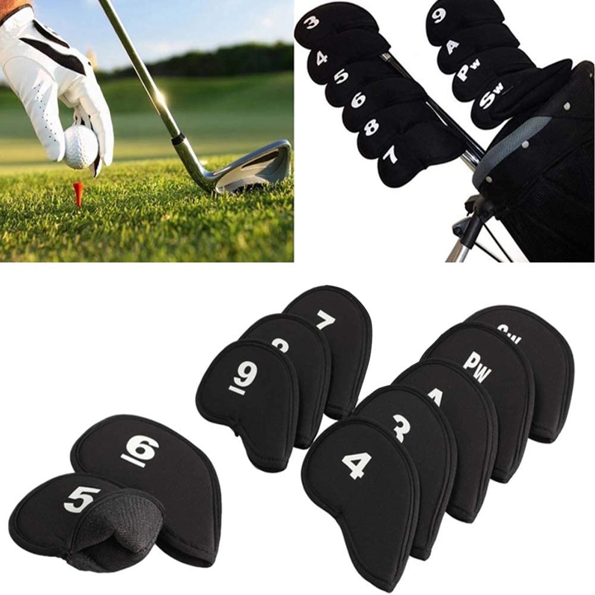 10 Pcs Golf Club Iron Head Covers 4