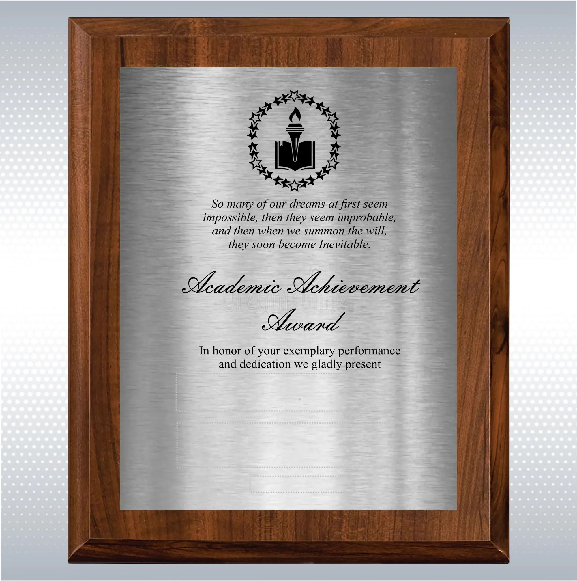 Cherry Finish Academic Achievement Plaque Gift Award 15