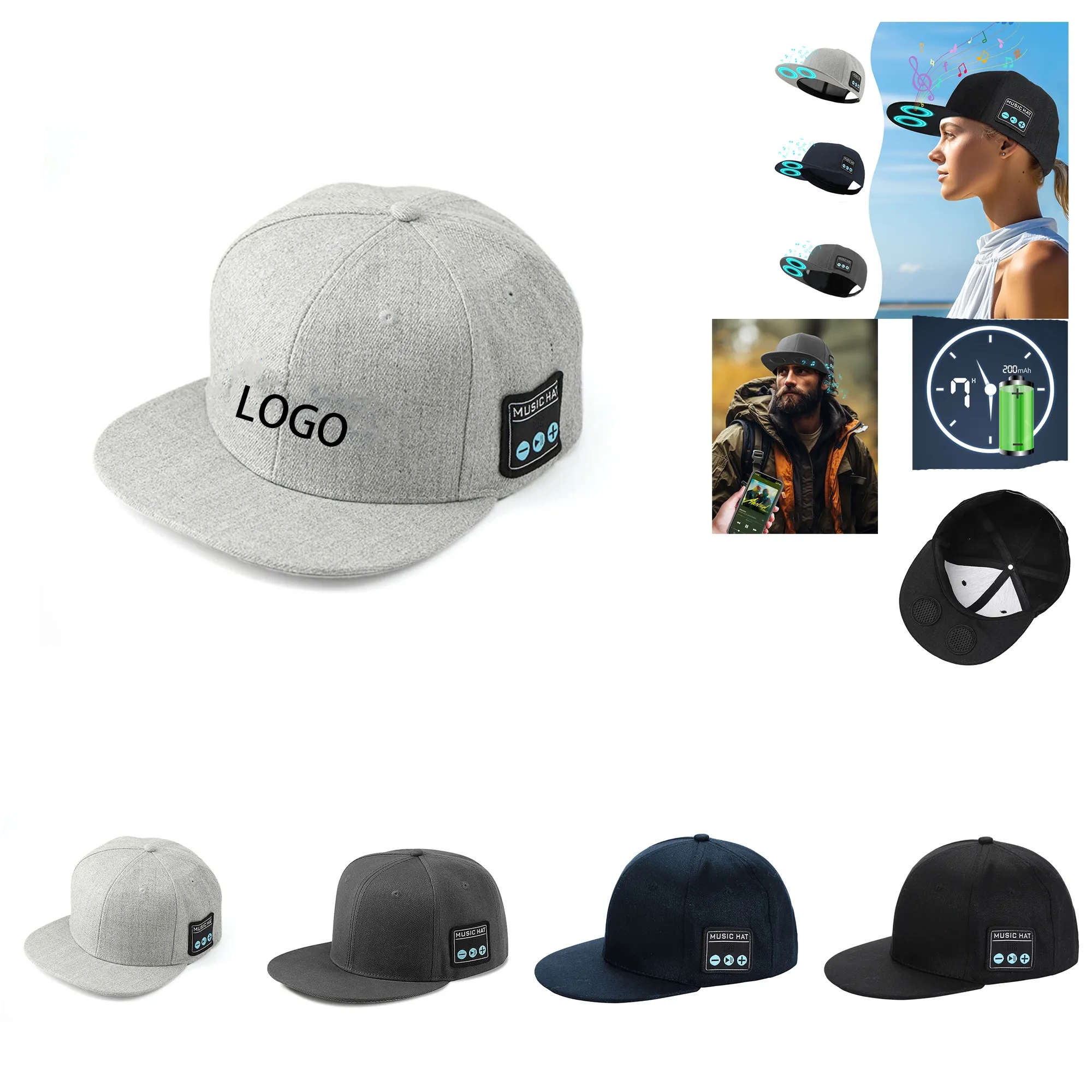 Dual Speakers Outdoor Sports Music Cap 4
