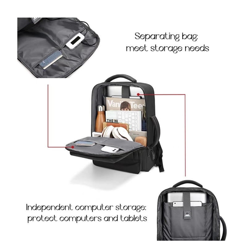 Customizable Backpack With USB Inteface And Expansion Space 6
