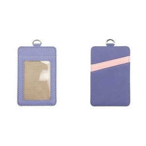 Lanyard Dual Colored 3 Pockets PU Leather Card Holder 14
