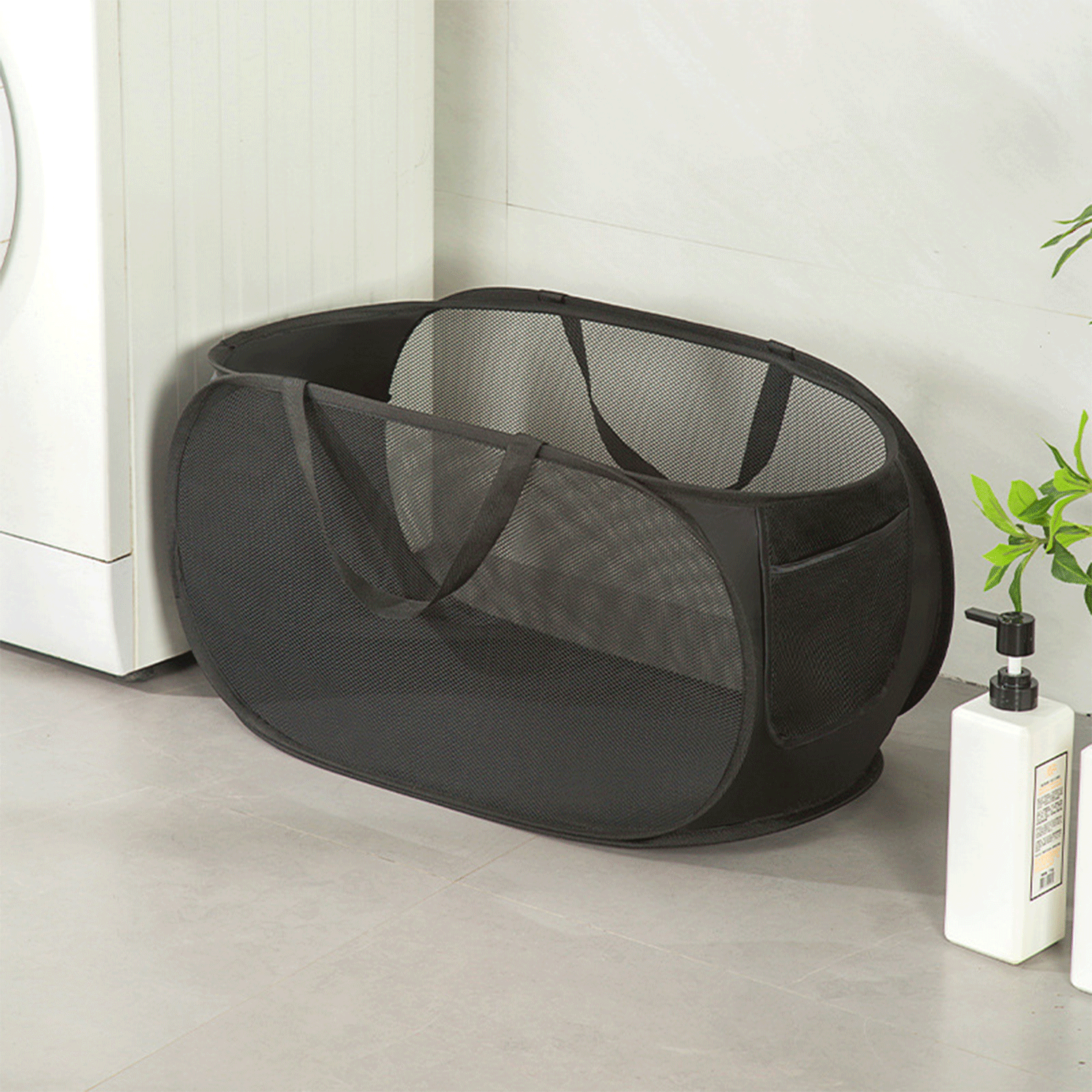 Foldable Pop Up Breathable Mesh Dirty Clothes Laundry Basket 3