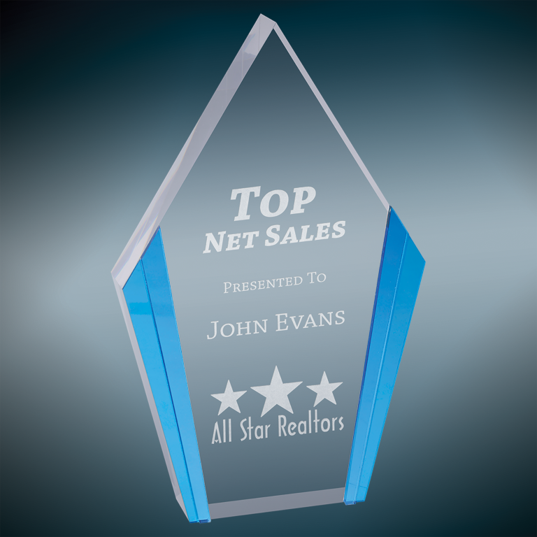 4.75" x 7.5" Blue Diamond Acrylic Award