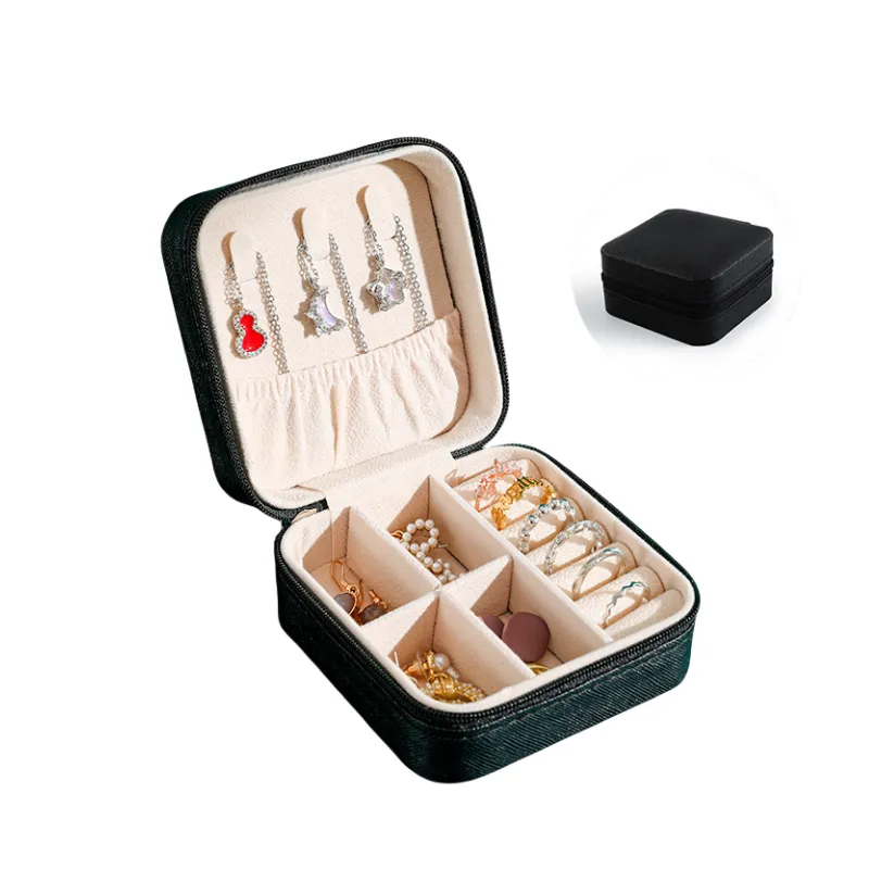 PU Zipper Jewelry Storage Box 6