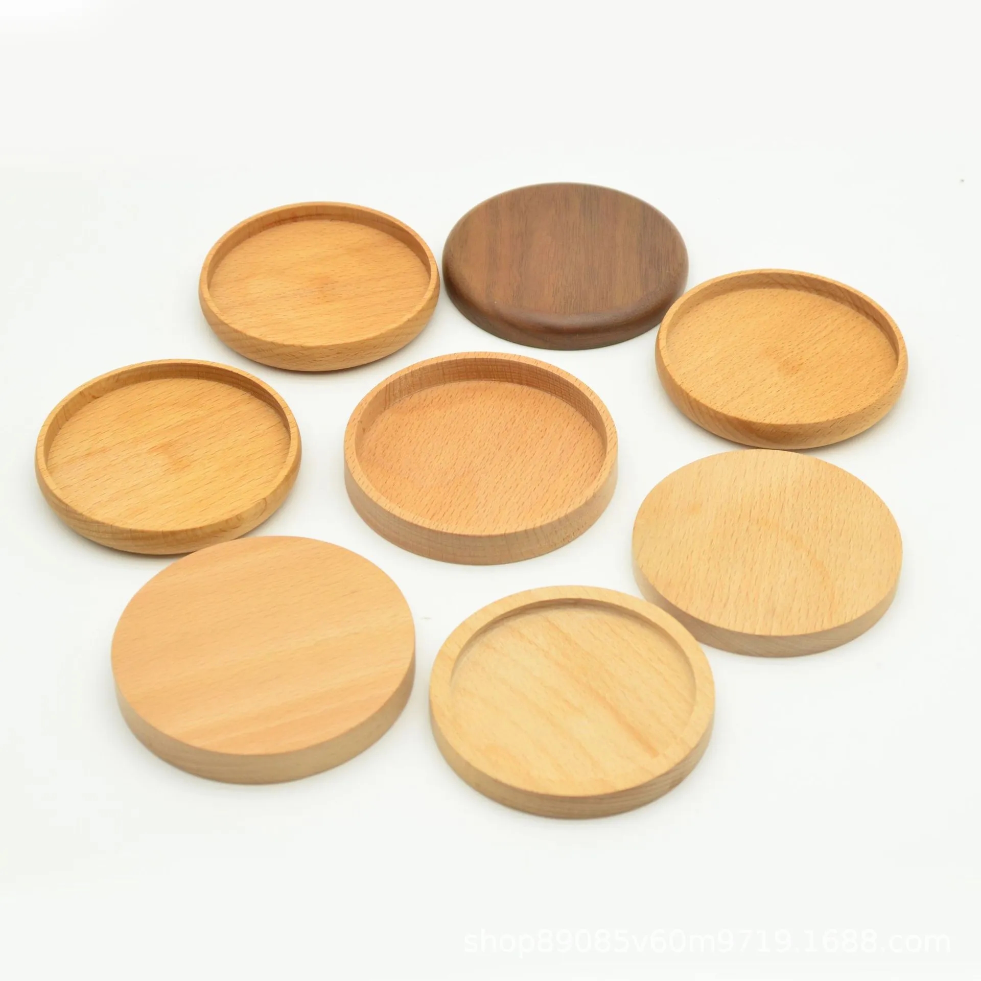 4-inch round solid wood insulated coaster 6