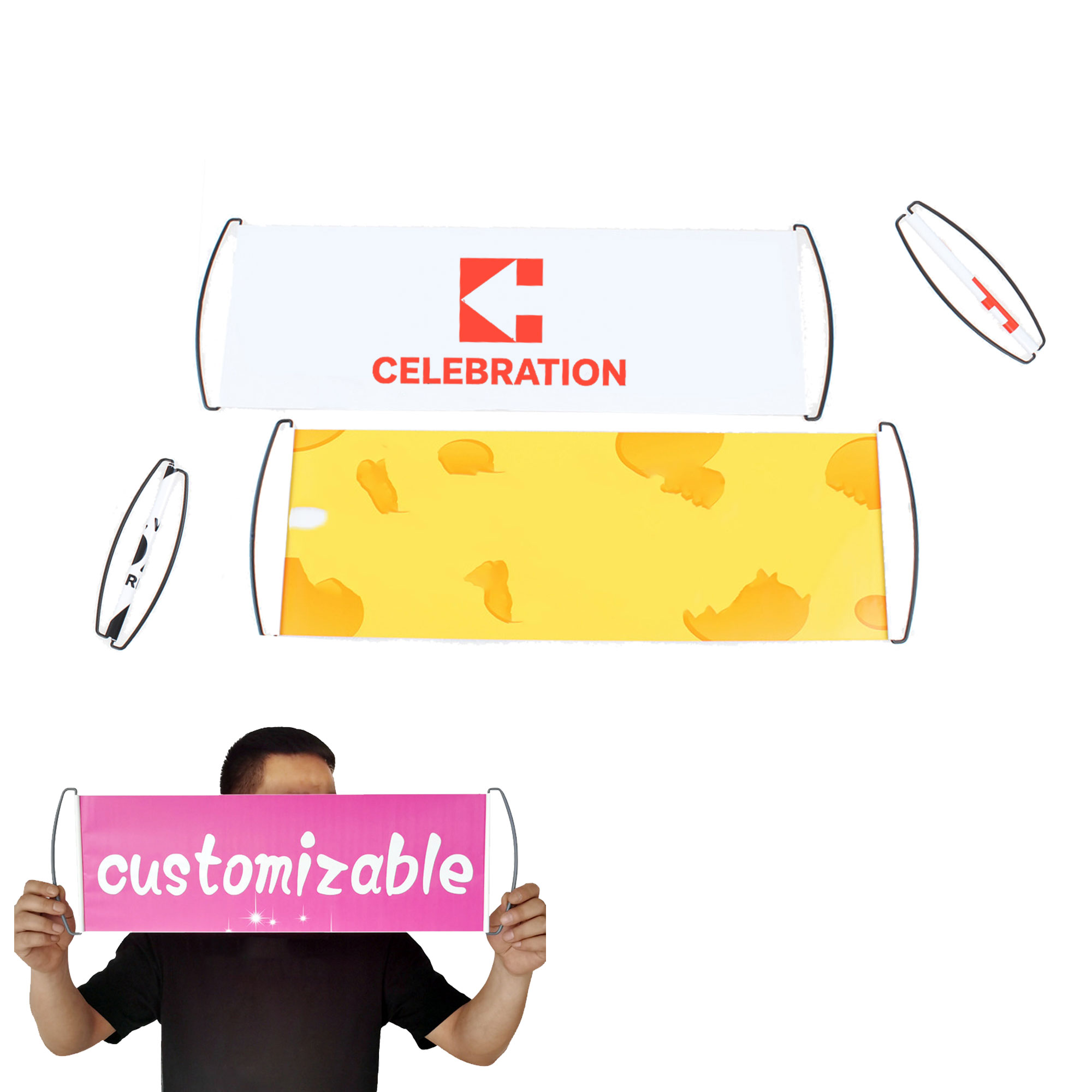 Customized Retractable Hand Held Flag 3