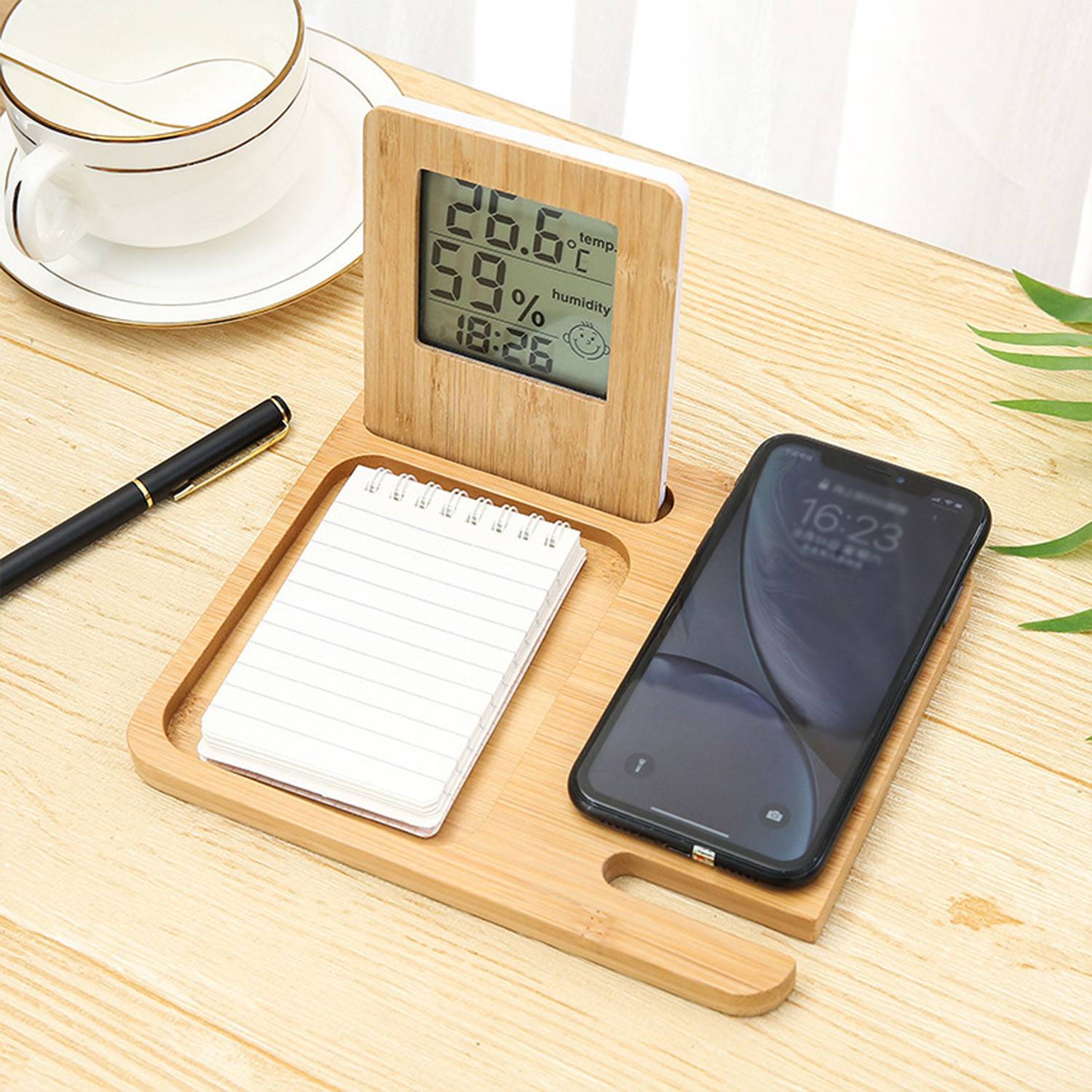 Multifunction Phone Stand w/ Wireless Charger and Clock 2