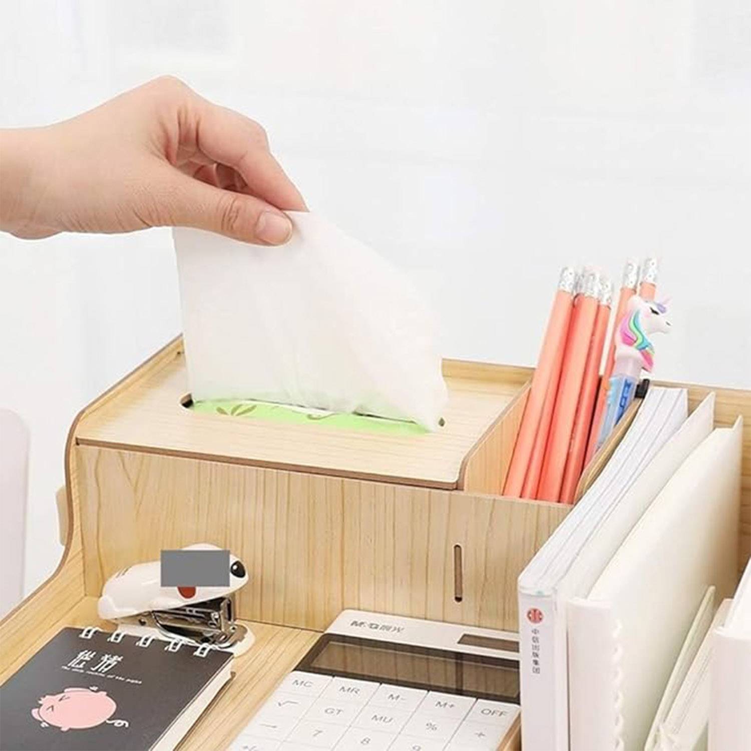 DIY Desk Tidy Storage Box with Drawer Pen Holder 2