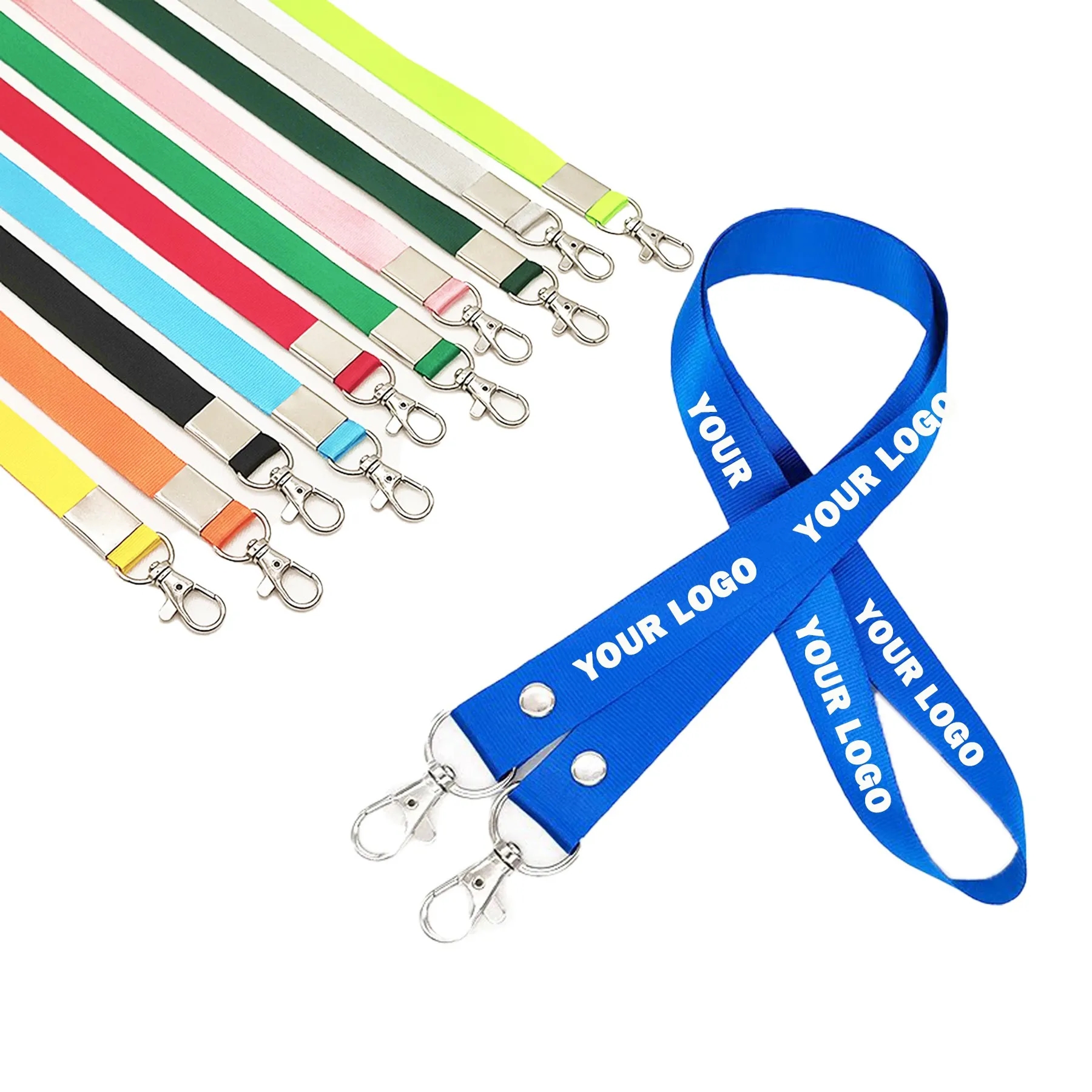 3/4" Custom Open Ended Polyester Lanyard w/ Badge Holder 6