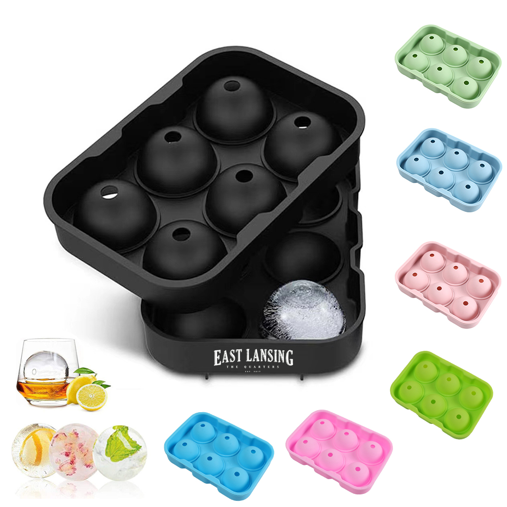 6 Hole Round Silicone Ice Cube Mold 2
