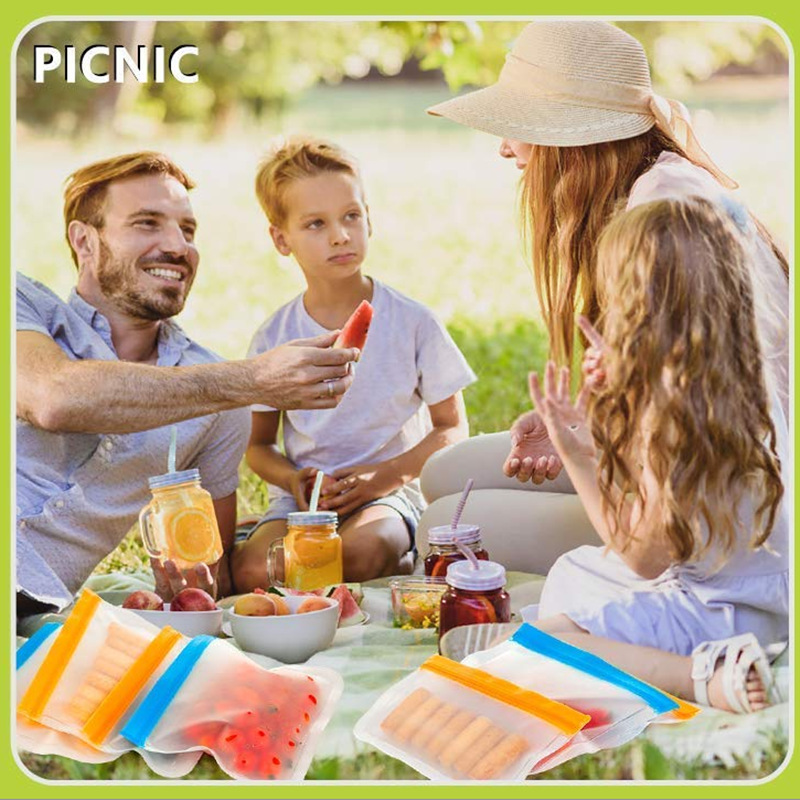 Silicone Reusable Freezer Food Storage Bag for Meat Veggies 5