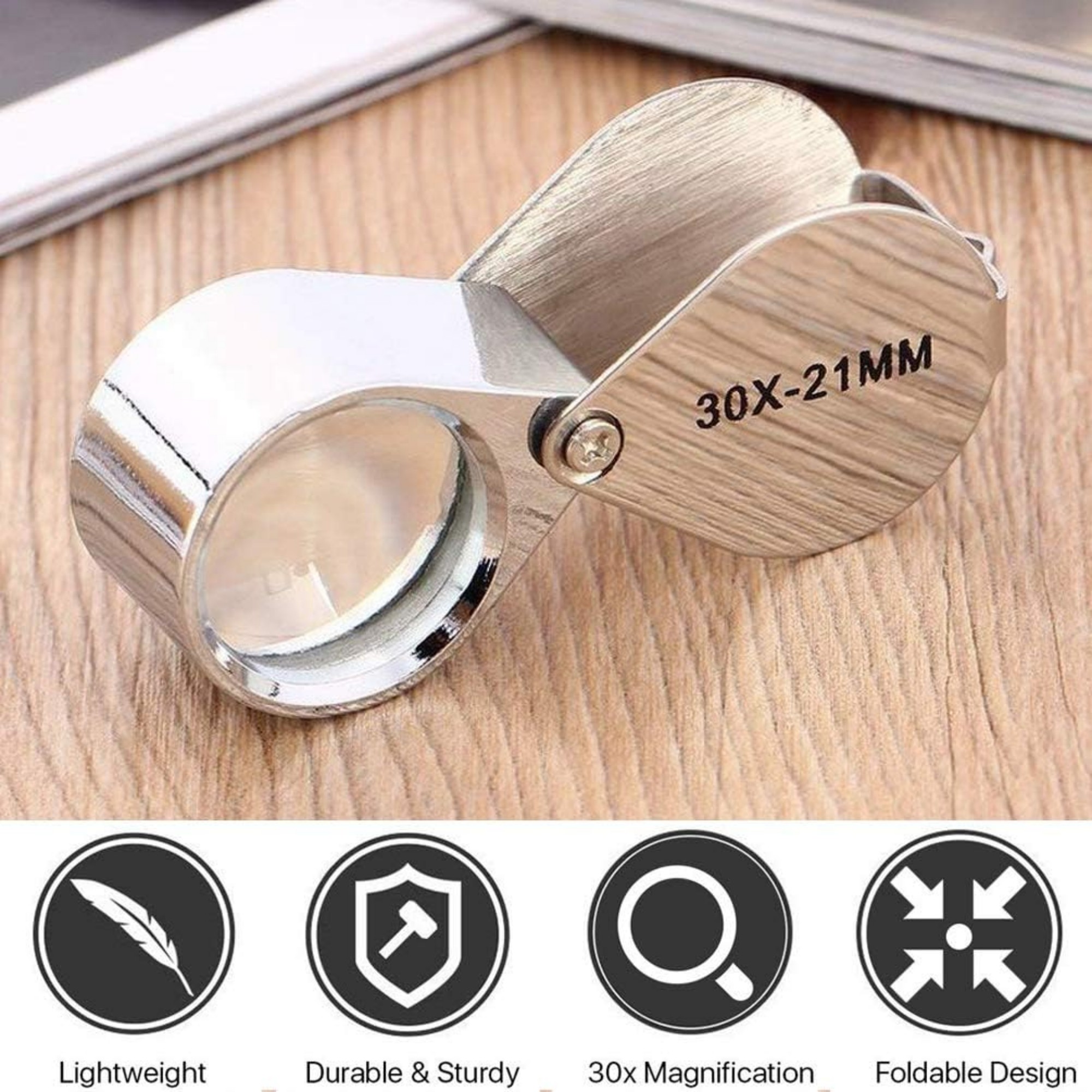 30X 21mm Mini Folding Magnifier 4