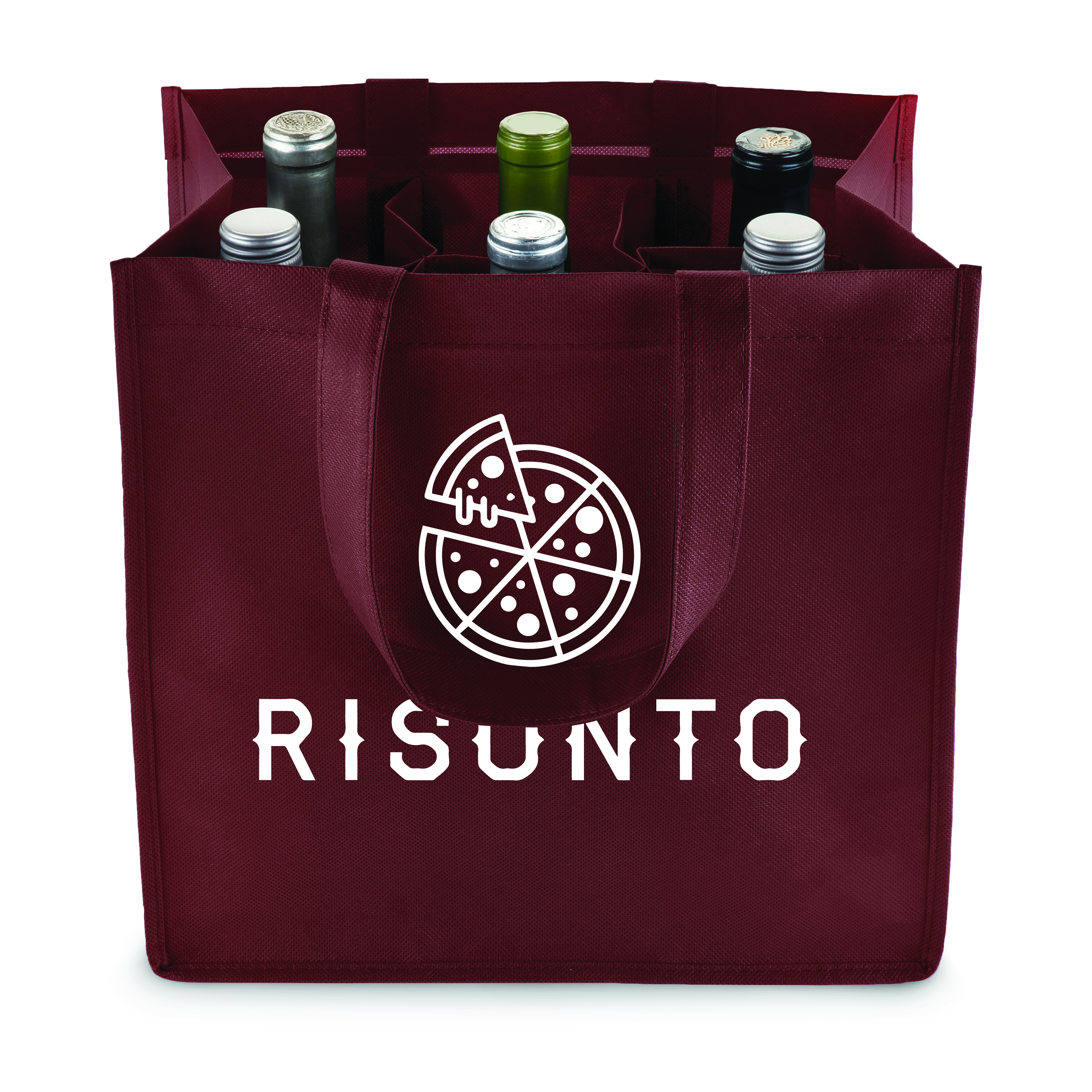 True® 6 Bottle Non-Woven Wine Tote 8