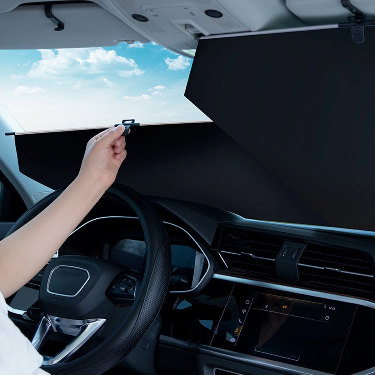 Retractable Roller Car Sun Shade 1
