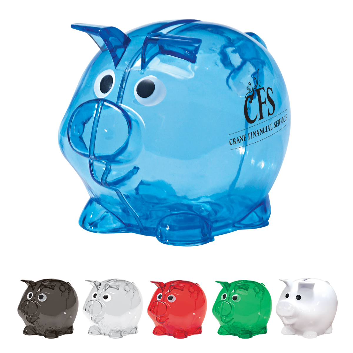 Mini Plastic Piggy Bank, custom desk accessory with logo imprint 2