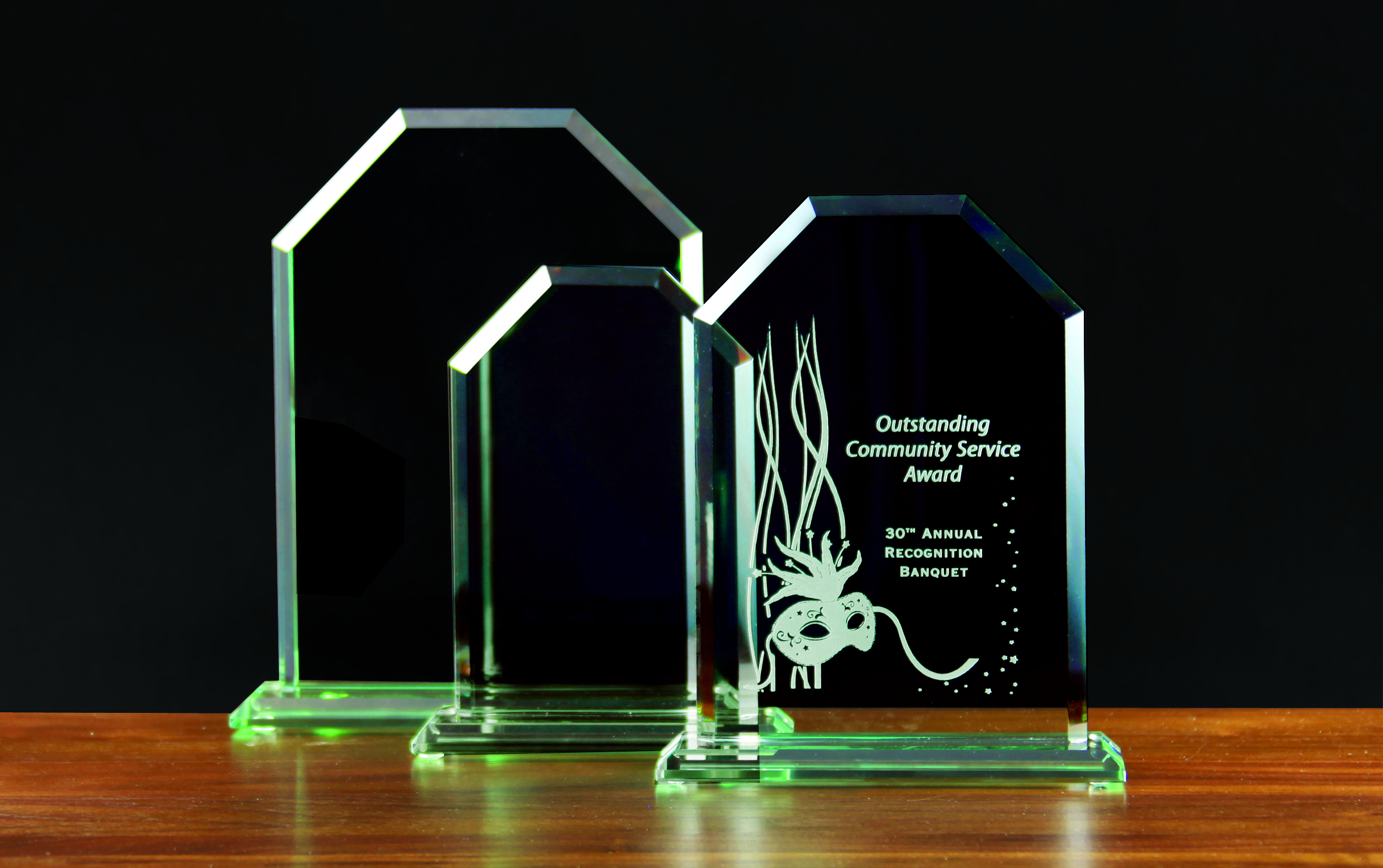 Jade Glass Cornerstone Award (6"x8") 2