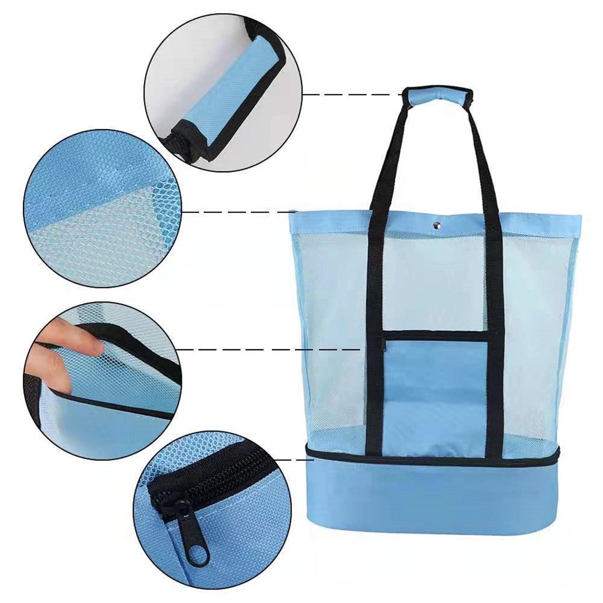 Beach Mesh Tote Bag With Cooler 4