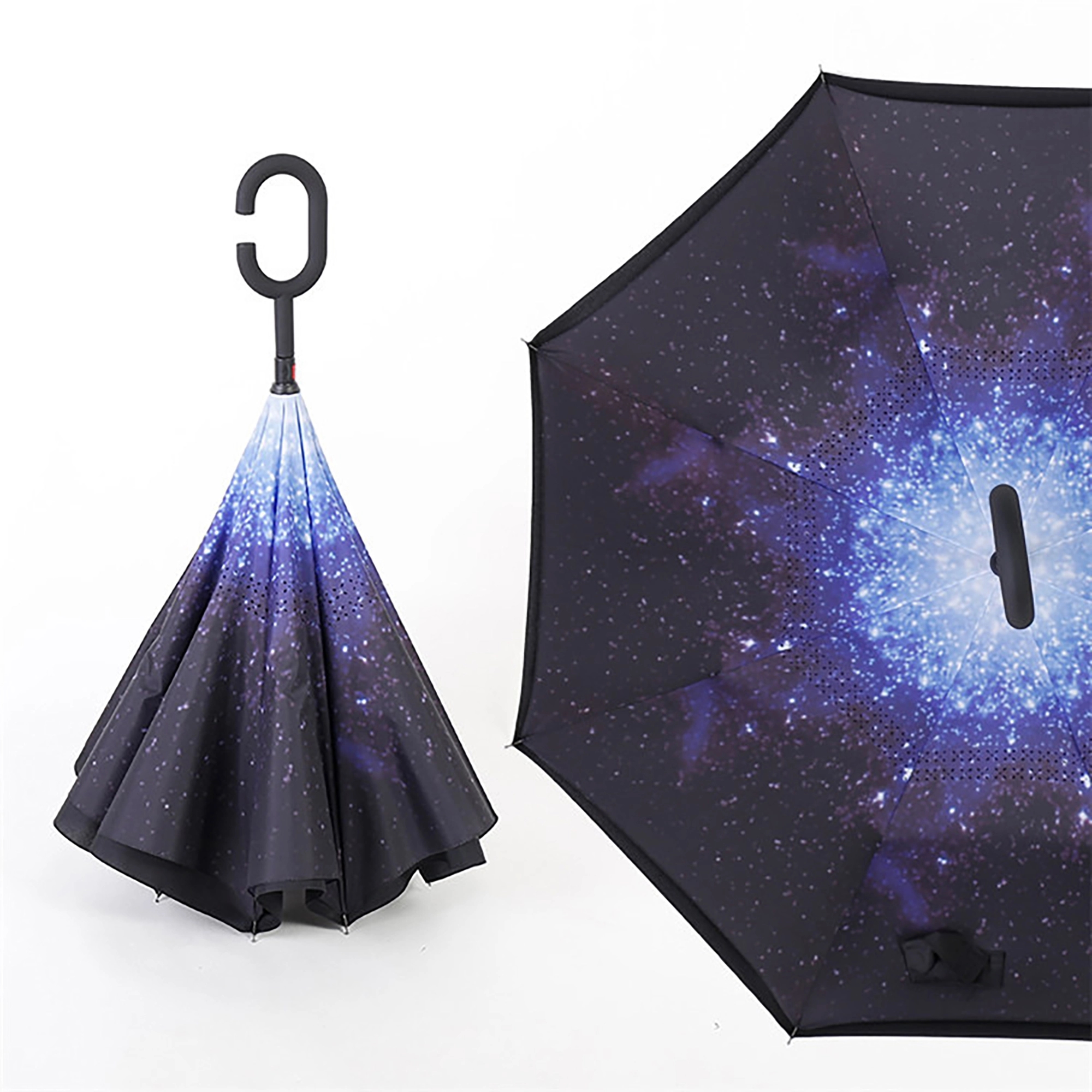 MOQ 50pcs C-Shaped Handle Anti-UV Inverted Reverse Umbrella 2