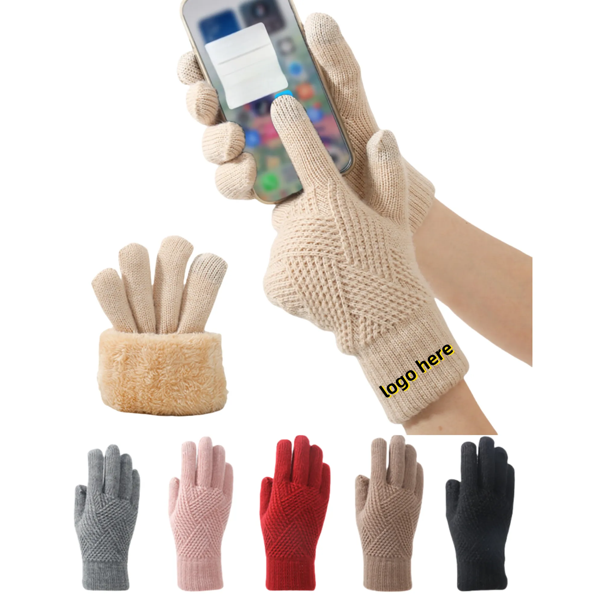 Plush Knitted Gloves 2