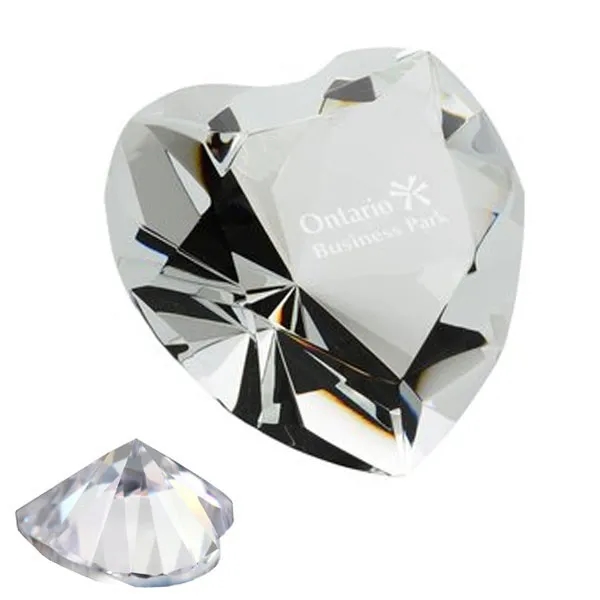 Personalized Crystal Heart Shaped Diamond Paperweight 8