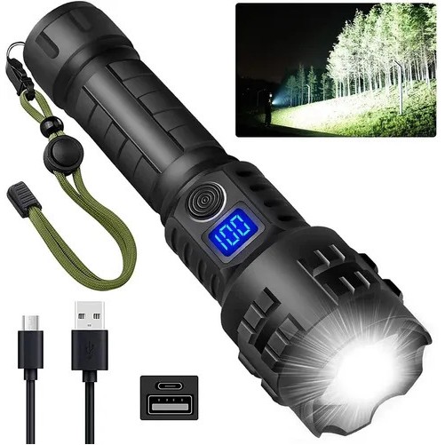 Tactical Flashlight Power Display Portable Long-range Strong Light Flashlight 5