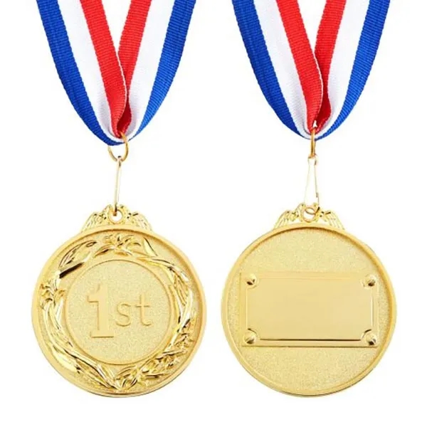 6 Pack 1st Place Gold Medals with 16 Inch Neck Ribbon 3